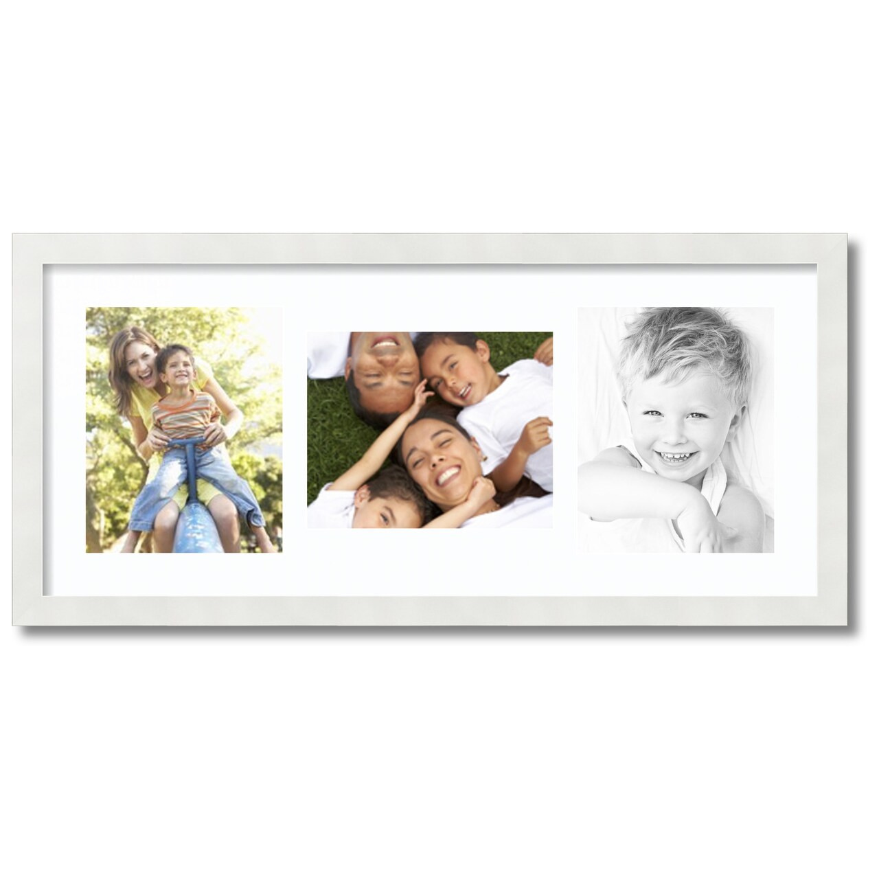 ArtToFrames Collage Photo Picture Frame with 3 - 8x10 inch Openings, Framed in White with Over 62 Mat Color Options and Plexi Glass (CSM-3966-117)